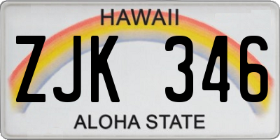 HI license plate ZJK346