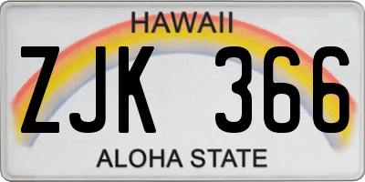 HI license plate ZJK366