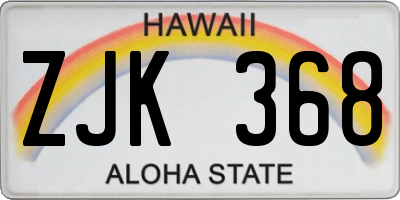 HI license plate ZJK368
