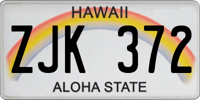 HI license plate ZJK372