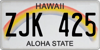 HI license plate ZJK425
