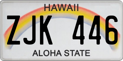 HI license plate ZJK446