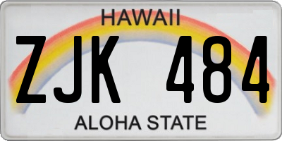 HI license plate ZJK484