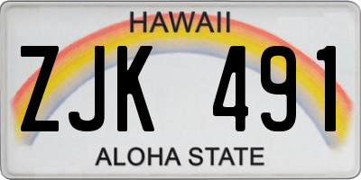 HI license plate ZJK491