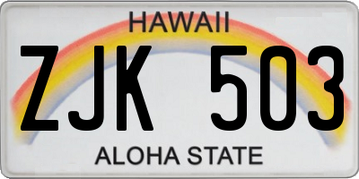 HI license plate ZJK503