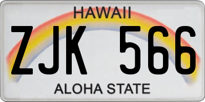 HI license plate ZJK566