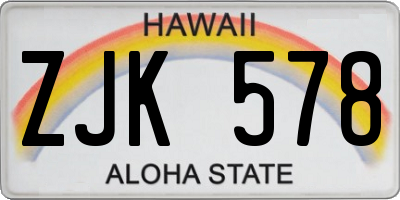 HI license plate ZJK578