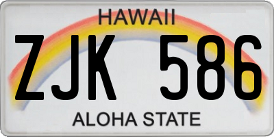 HI license plate ZJK586