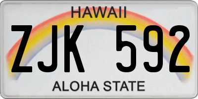 HI license plate ZJK592