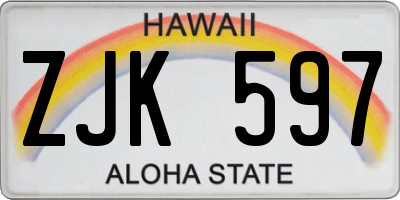 HI license plate ZJK597
