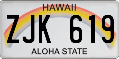HI license plate ZJK619