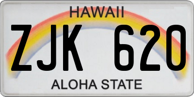 HI license plate ZJK620