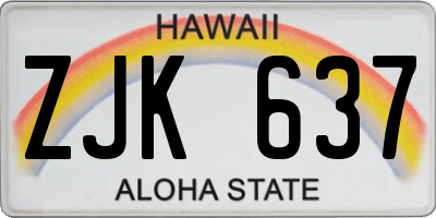 HI license plate ZJK637