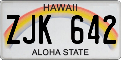HI license plate ZJK642