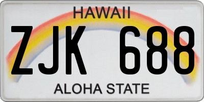 HI license plate ZJK688