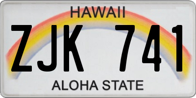 HI license plate ZJK741