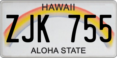HI license plate ZJK755