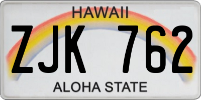 HI license plate ZJK762