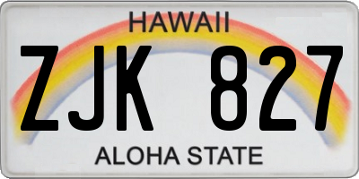 HI license plate ZJK827