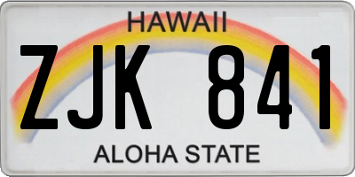 HI license plate ZJK841