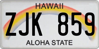 HI license plate ZJK859