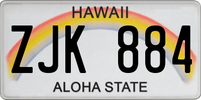 HI license plate ZJK884