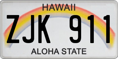 HI license plate ZJK911