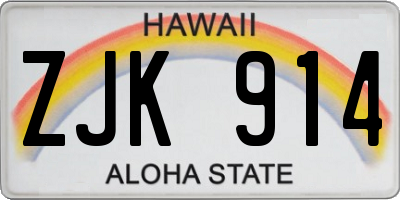 HI license plate ZJK914