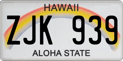 HI license plate ZJK939