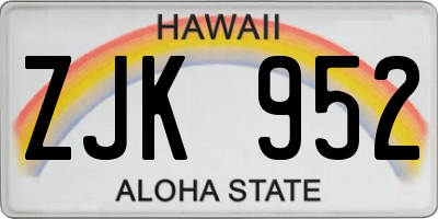 HI license plate ZJK952