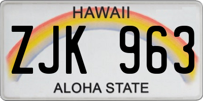 HI license plate ZJK963