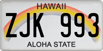 HI license plate ZJK993