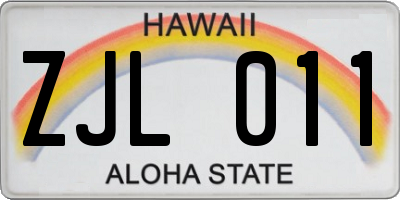 HI license plate ZJL011