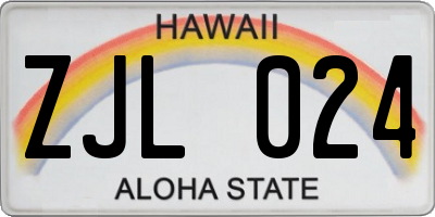 HI license plate ZJL024