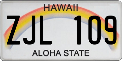 HI license plate ZJL109