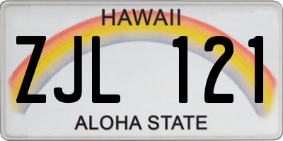 HI license plate ZJL121