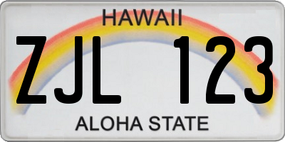 HI license plate ZJL123