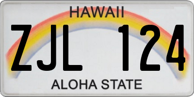 HI license plate ZJL124