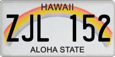 HI license plate ZJL152