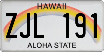 HI license plate ZJL191