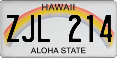 HI license plate ZJL214