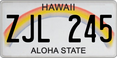 HI license plate ZJL245