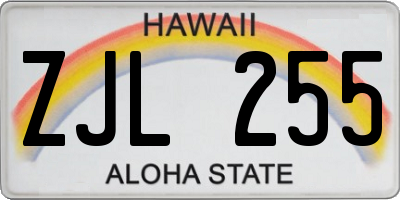 HI license plate ZJL255
