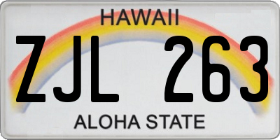 HI license plate ZJL263