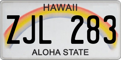 HI license plate ZJL283