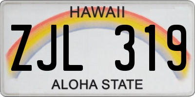 HI license plate ZJL319