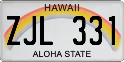 HI license plate ZJL331