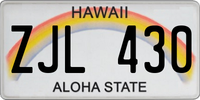 HI license plate ZJL430