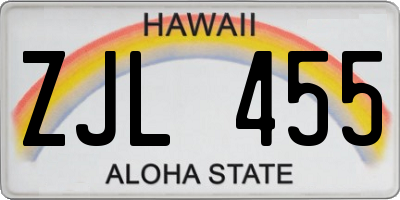HI license plate ZJL455