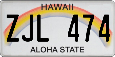HI license plate ZJL474